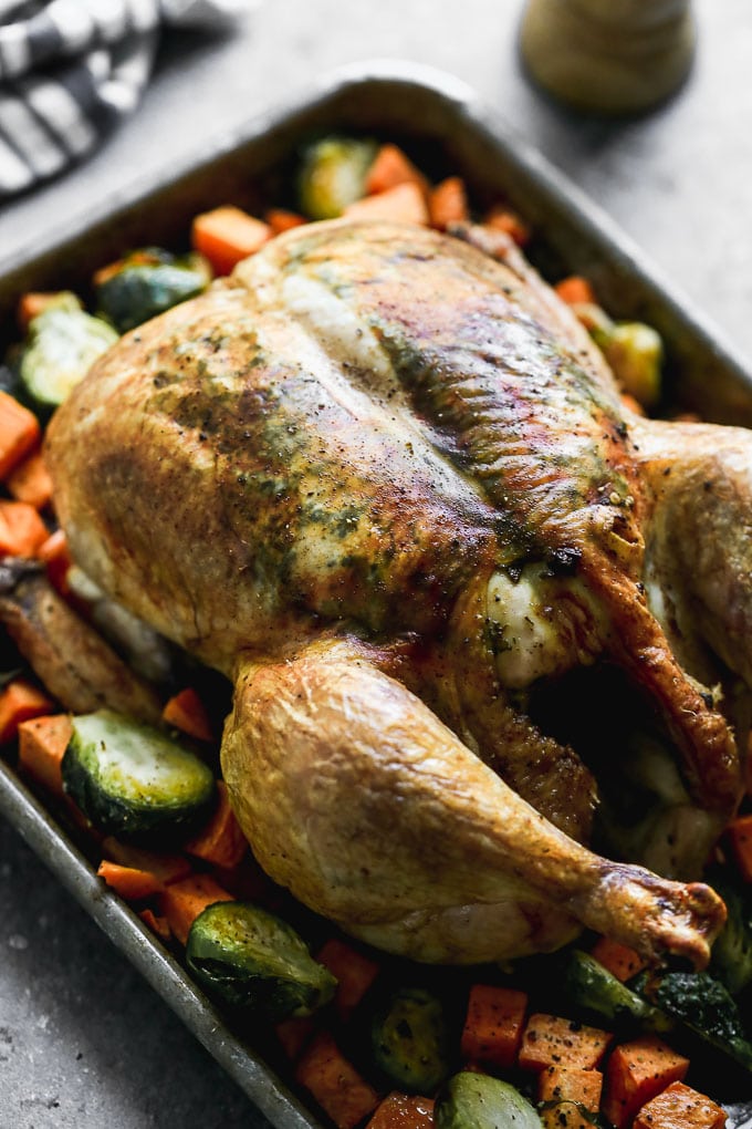 Crispy Roast Chicken with Brown Butter and Sage is the perfect, easy fall meal