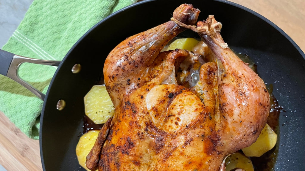 Recipe: Make roast chicken and potatoes in a single skillet