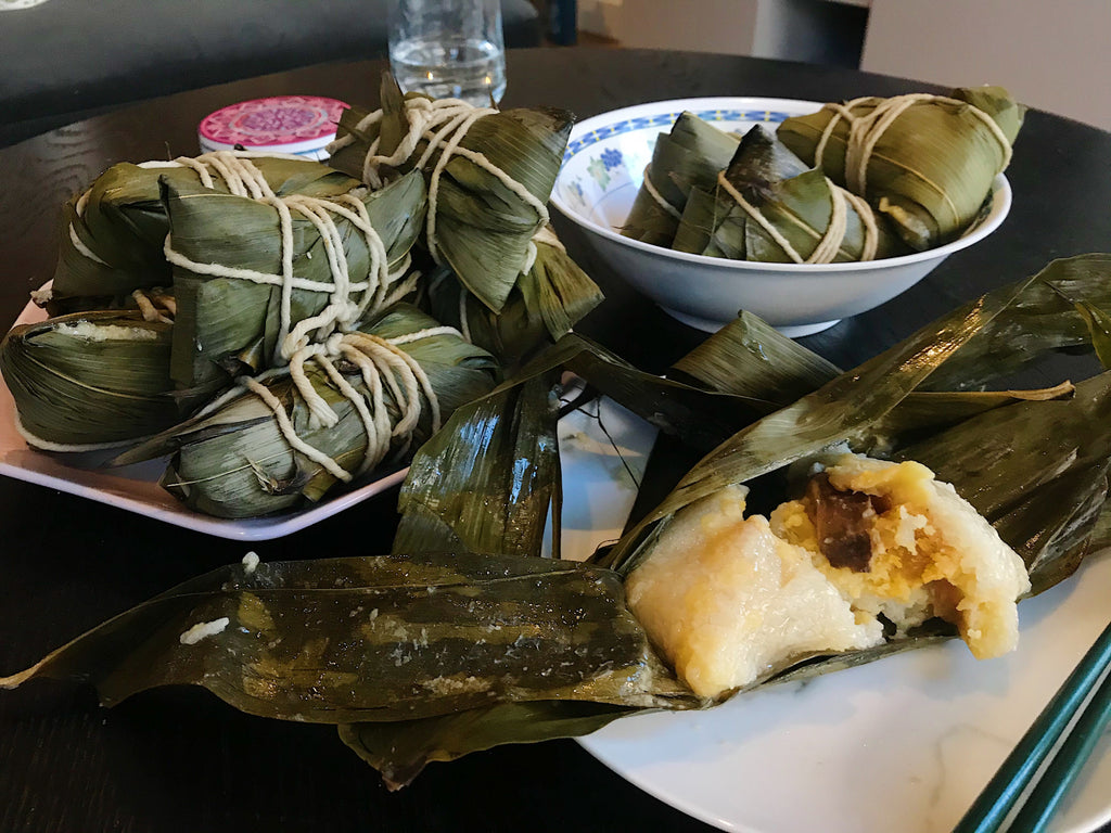Zongzi: Glutinous rice wraps (咸肉棕)