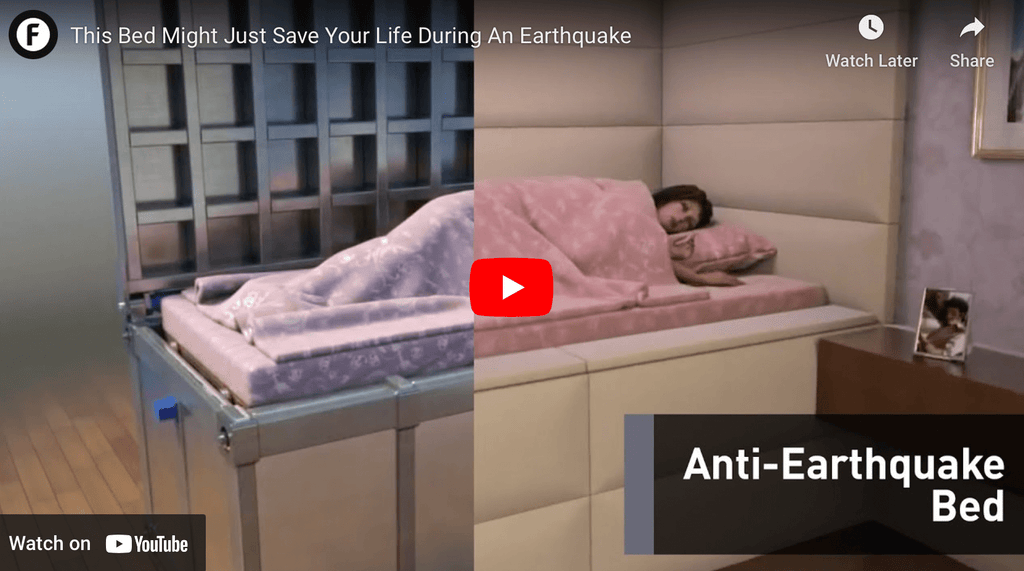 Would you use an earthquake-proof bed that drops into a metal chamber and seals you inside it?