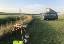 Plein Air Painting On the Road with a VW Vanagon, My Wife, and My Dog