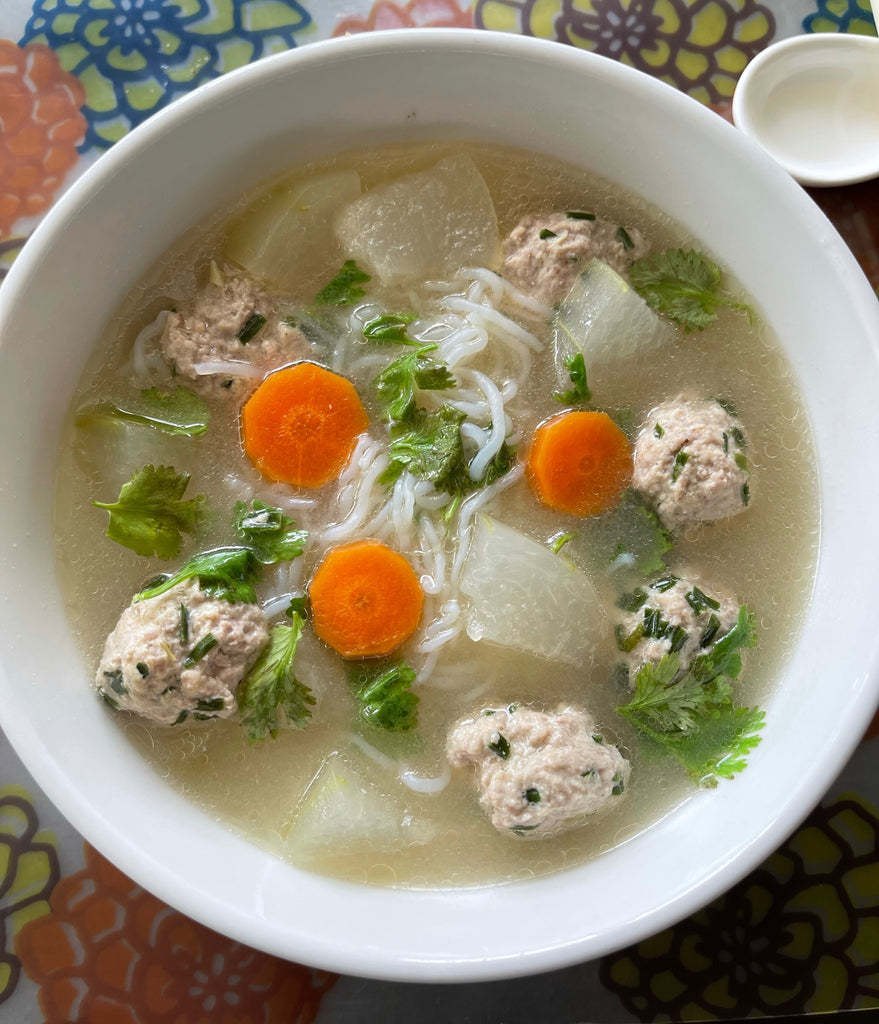 Pork Meatball and Wintermelon Noodle Soup