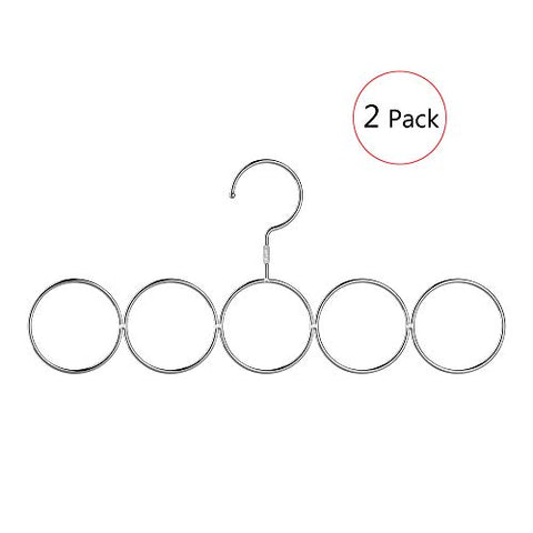 poeland 1kuan Scarf Closet Organizer Hanger, No Snag Storage Scarves, Ties, Belts, Shawls, Pashminas, 2 Pack