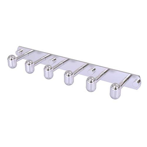 Allied Brass TA-20-6 Tango Collection 6 Position Tie and Belt Rack Decorative Hook, Satin Chrome