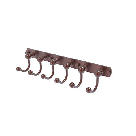 Allied Brass P1020-6-CA Prestige Skyline Collection 6 Position Tie and Belt Rack, Antique Copper