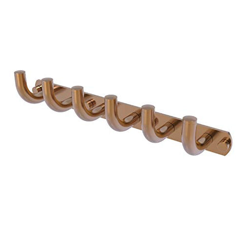 Allied Brass RM-20-6 Remi Collection 6 Position Tie and Belt Rack Decorative Hook, Brushed Bronze