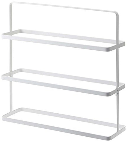 Three Tier Shoes Rack in White Finish - Powder Coated Stainless Steel, 20"L x 18"H x 6"W