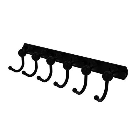 Allied Brass SL-20-6 Shadwell Collection 6 Position Tie and Belt Rack Decorative Hook, Matte Black