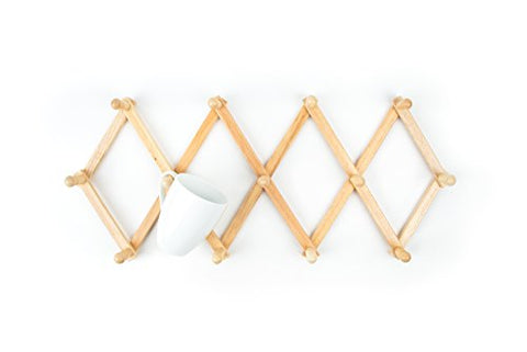 Fox Run Expanding Beechwood Coffee Mug Wall Rack