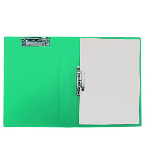 ZDDAB A4 Color Folding Folder Advanced Paper Test File Information Storage Splint Binder Folder (Five Colors) (Color : Green, Style : Double Clip)