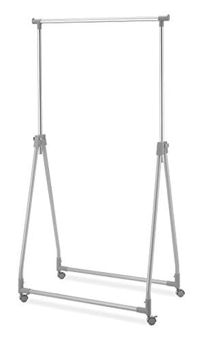 Whitmor Foldable Garment Rack - Rolling Clothes Hanger - Adjustable Height