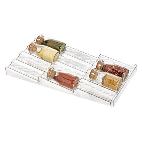 iDesign Linus Spice Rack, Drawer Organizer for Kitchen Storage - Clear