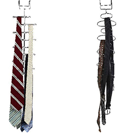 Trenton Gifts Belt & Tie Rack | Set of 2 | Heavy Duty Metal