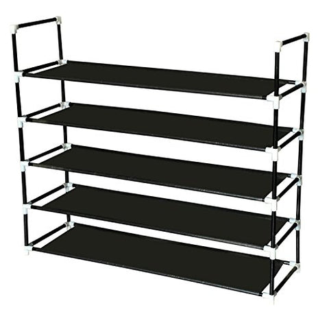 Sodynee 25 Pairs Shoe Rack Shoe Tower Shelf Storage Organizer Stand Cabinet Bench Stackable - Easy to Assemble - No Tools Required, Black