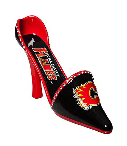 Team Sports America Calgary Flames Resin Logo High Heel Shoe Wine Bottle Holder