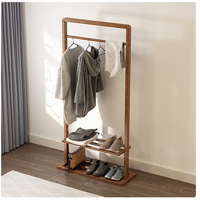 Multipurpose wooden coat and shoe rack, garment rack waterproof simple assemble coat racks hat bag rack floor standing coat rack storage bedroom living office cloakroom-C L84cmxW29.5cmxH165cm