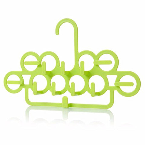 OLQMY Creative multi-functional tie hooks, belts, silk scarves, hangers, scarves and hangers,green