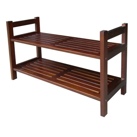 ORE International 15-1/2-Inch Mahogany Stackable Shoe Rack