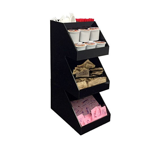 Mind Reader Acrylic 3-Tier Coffee / Tea Condiment Organizer, Black