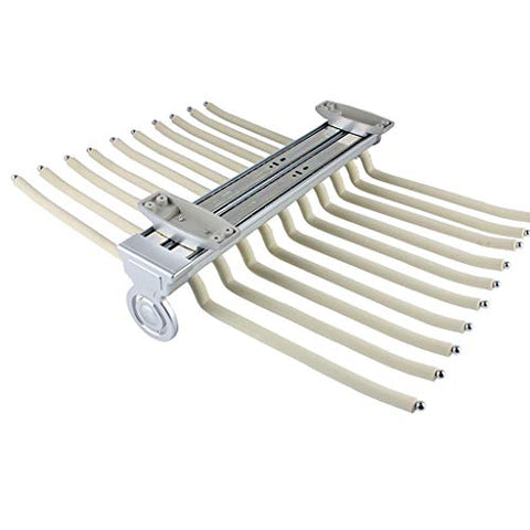 FKhanger Extendable Wardrobe Pants Rack,Pull Out Trousers Rack,Tie Holder with Damper Rail (48cm)