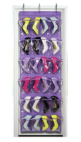 James Sports 24 Pockets Crystal Clear Over The Door Shoe Organizer Hanging Shoe Holder for Maximizing Shoe Storage and Shoes Rack