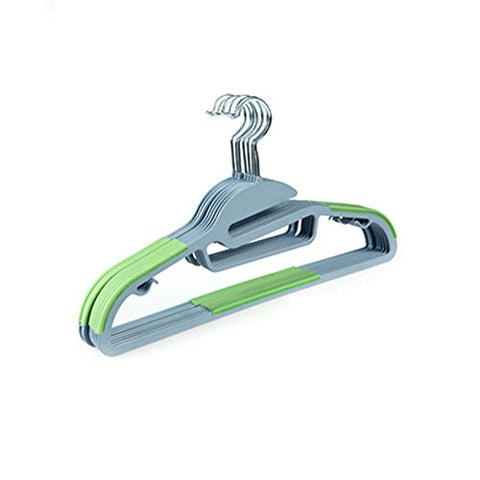 Non-slip- Wet And Dry Skid-proof Hanger Plastic Home Hanger, 20 Packs hanger (Color : Green)