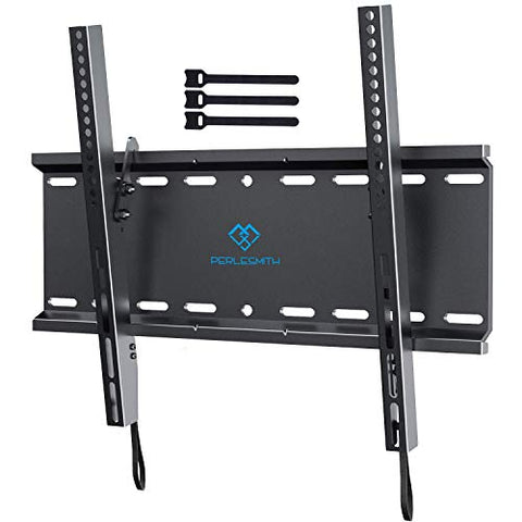 Tilting TV Wall Mount Bracket Low Profile for Most 23-55 Inch LED, LCD, OLED, Plasma Flat Screen TVs with VESA 400x400mm Weight up to 115lbs by PERLESMITH