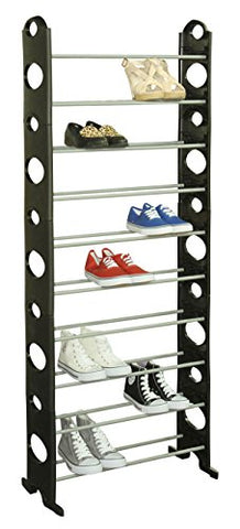 Sunbeam 30 Pair Shoe Rack Holder Organizer, Black