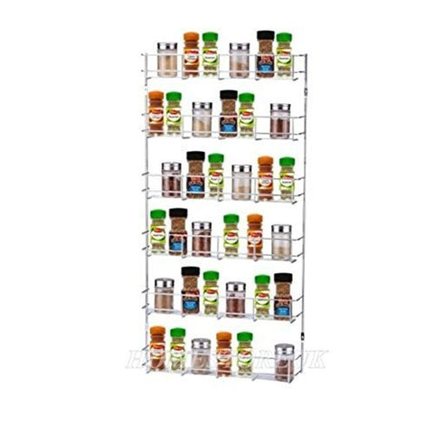 YonTree 6 Tiers Steel Spice Rack Herb Jar Holder Cabinet Shelf Storage Wall Organization