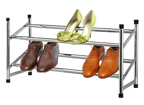 Home Basics Shoe Rack, 2-Tier, Chrome