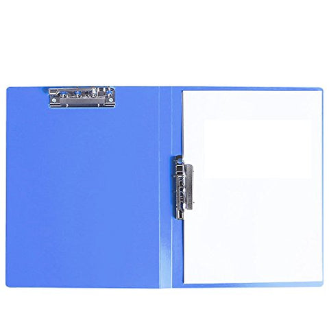 ZDDAB A4 Color Folding Folder Advanced Paper Test File Information Storage Splint Binder Folder (Five Colors) (Color : Blue, Style : Double Clip)