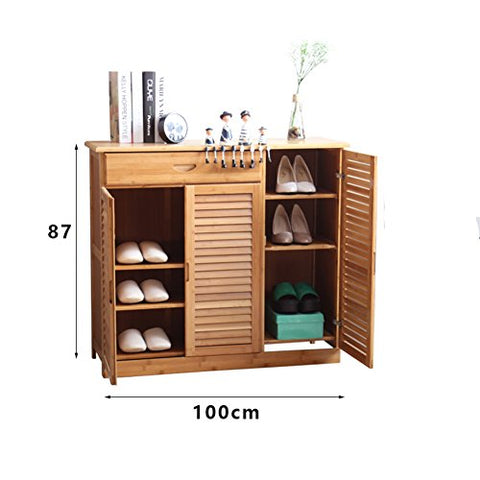 DULPLAY Shoe Rack,Bamboo Shoe Rack,Entryway Shoe Shelf Change The Shoes Stool Stand Shelves Stackable for entryway Bedroom 3-5 Tier 8-20 Shoes -K 87x100cm(34x39inch)