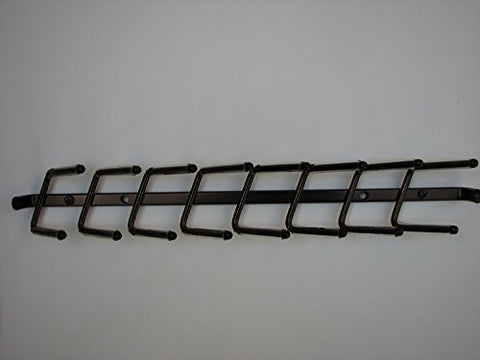 Wall Mount Stationary Tie Rack, Bronze, 14"