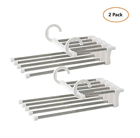 TabEnter Hanging Type Non-Pleated Pants Rack, Towel Rack, Silk Towel Hook, Belt Hook, Creative Shape Saves 5 Times Space (White) (2nd Half Price)