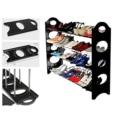 Prountet Shoe Rack 4 Tier Storage Organizing Home Organizer Holder Combination Random