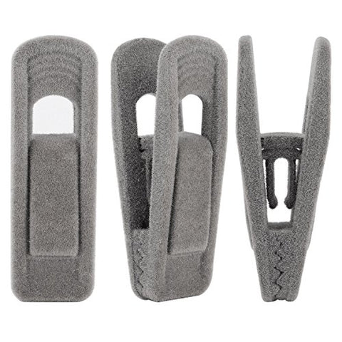 Corodo Velvet Hangers Clips, 20 Pack Hanger Clips for Use with Slim-line Clothes Velvet Hangers, Grey Strong Finger Clips for Hangers