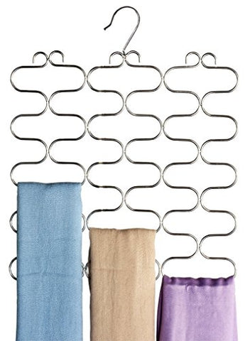 DecoBros Supreme 23 Loop Scarf/Belt/Tie Organizer Hanger Holder, Chrome