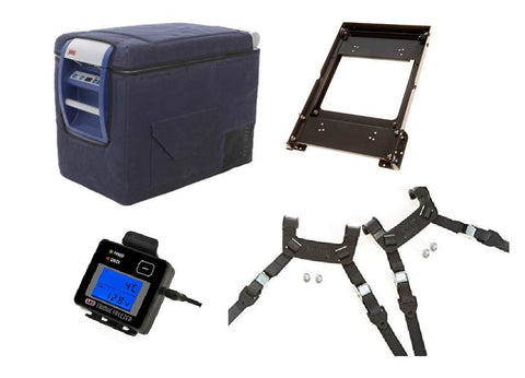 ARB - Complete Set 82 Qt Fridge Freezer & Slide & Remote Monitor & Tie Down Bundle W/Custom Transit Bag