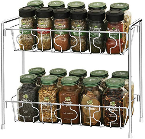 SimpleHouseware 2-Tier Kitchen Counter Organizer Spice Rack, Chrome