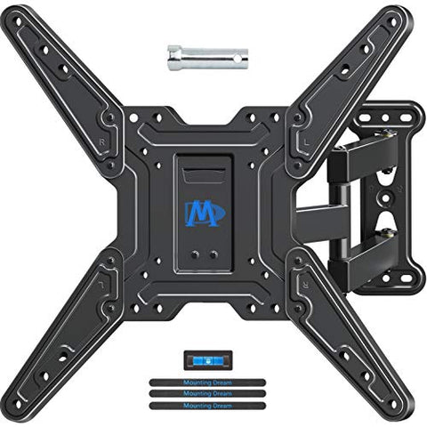 Mounting Dream TV Wall Mounts TV Bracket for most 26-55 Inches TVs, TV Mount with Perfect Center Design, Full Motion TV Wall Mount with Swivel Articulating Arm, Max VESA 400x400mm, MD2413-MX