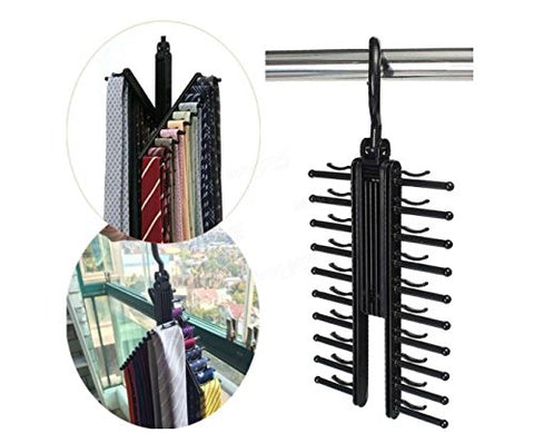 ShopIdea 360 Degree Rotatable Adjustable Belt Hanger Tie Rack Scarf Holder