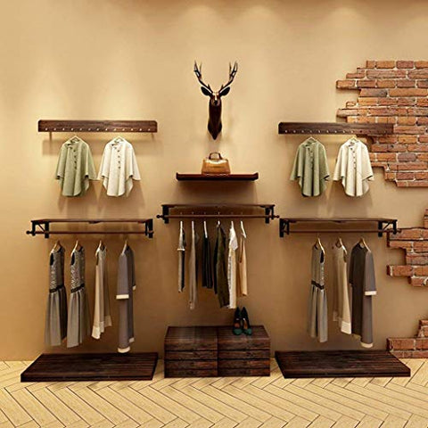 PLLP Wooden Household Hangers, Wall Hangers?Wood Clothing Store Shelves/Display Stand/Wall Shelves Rack/Wall Hanging on The Wall Hangers 8012Cm,10012Cm,12012Cm,14012Cm?Wall Door Back Coat Rack