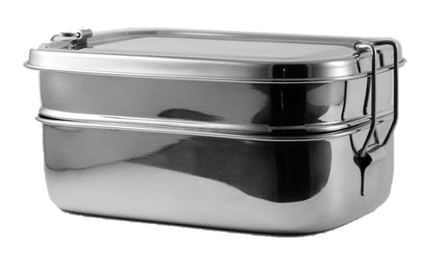 Stainless Steel Lunch Box — Three Tiered System — Metal Lunch Containers for Kids and Adults — Perfect Lunch Boxes for Dry Food