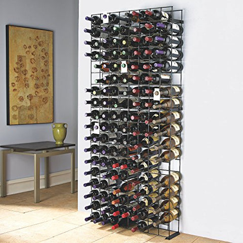 Wine Enthusiast 144 Bottle Tie Grid, Black