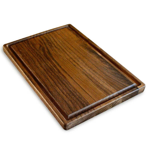 Walnut Wood Cutting Board by Virginia Boys Kitchens - 8x12 American Hardwood Chopping and Carving Countertop Block with Juice Drip Groove