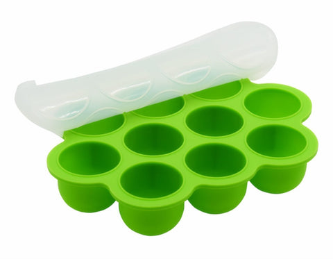 Baby food storage containers, HoShip Silicone Baby Food Freezer Tray with Clip-on Lid - BPA Free & FDA Approved, Perfect for Homemade Baby Food, Vegetable & Fruit Purees and Breast Milk (green)