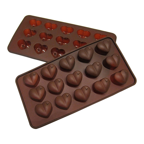 Silicone Heart Mold Shaped BY Craviy, -Set of 2- Silicone Chocolate Molds, Candy, Jelly, Heart Shaped Ice Cube, Soap,