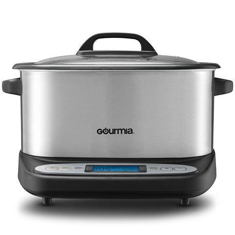 Gourmia GMC680 11 in 1 Multi Cooker + Sous Vide - LCD Pedestal Display - Multiple Cooking Options - Bonus Accessories - Free Recipe Book - 6.5 Qt - 1500W - Stainless Steel