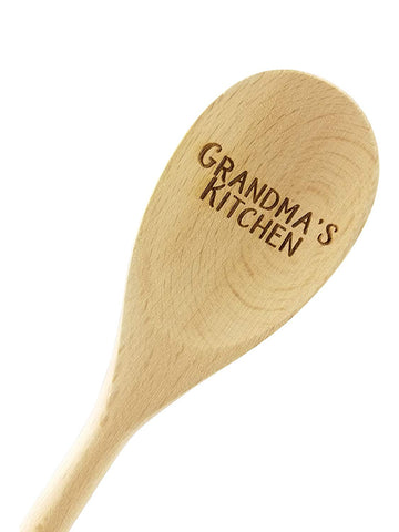 Wedding Collectibles Grandma’s Kitchen Wooden Spoon (14” Long) Engraved Serving Kitchen Accessory | Smooth, Natural Beechwood | Reusable, Gift Keepsake