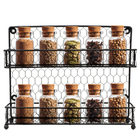 Sorbus Spice Rack Multi-Purpose Organizer- 2 Tier Wall Mount or Counter Top Display Storage Spice Rack